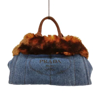 Prada Canapa Blue Denim - Jeans Tote Bag ()