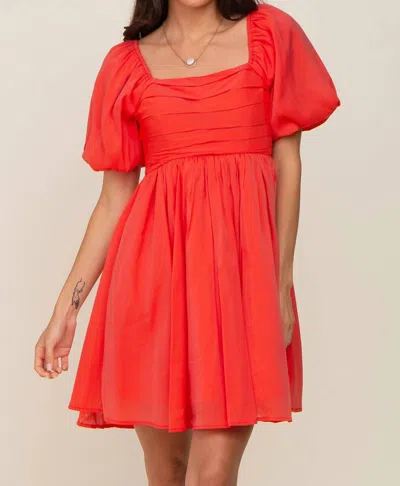Entro Shimmery Babydoll Dress In Coral In Pink