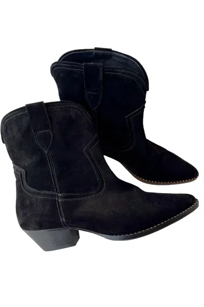Freda Salvador Women's Mazzy Western Ankle Boots In Black Suede