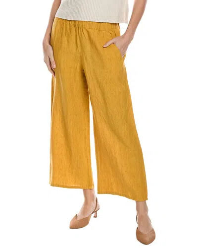 Eileen Fisher Wide Leg Linen Pant In Yellow