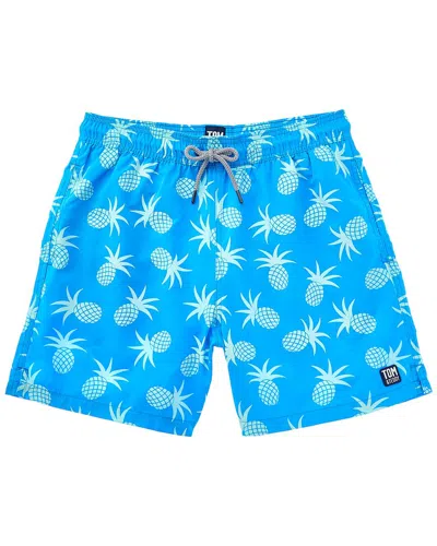 Tom & Teddy Pineapples Swim Short In Blue