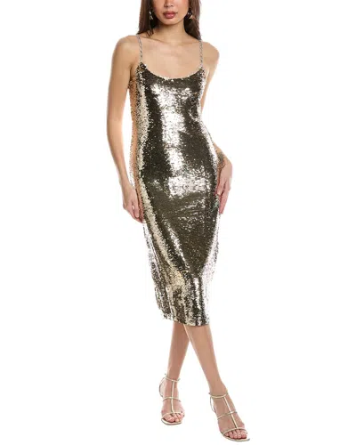 Amanda Uprichard Talena Sequin Midi Dress In Gold