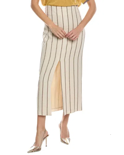 Brunello Cucinelli Linen Skirt In Multi