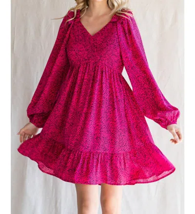 Jodifl Cheetah Smocked Dress In Pink
