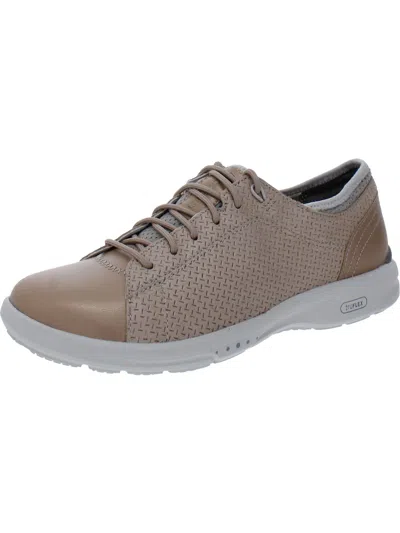 Rockport Truflex Lace To Toe Womens Leather Lace Up Casual And Fashion Sneakers In Gold
