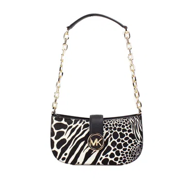 Michael Kors Carmen Small Haircalf Pouchette Shoulder Crossbody Women's Bag In Multi