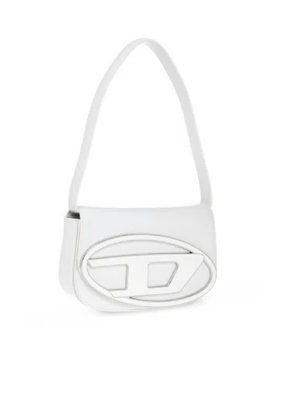 Diesel 1 Dr Cracked Shoulder Bag In White