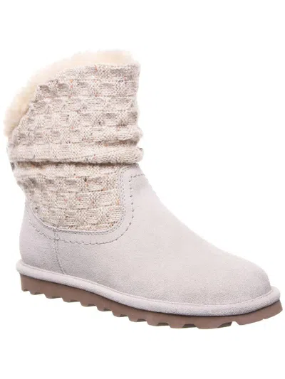Bearpaw Virginia Womens Sheepskin Winter Boots In White