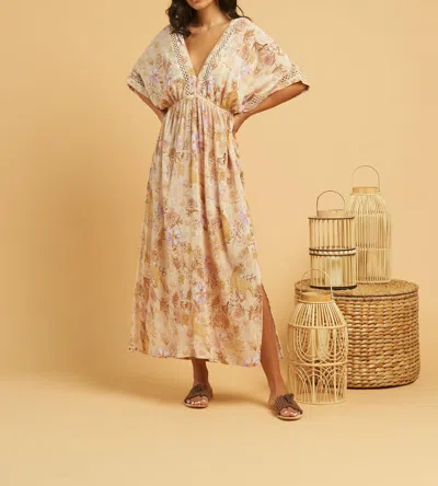 Z & L Madre Maxi Dress In Beige