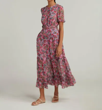 Saloni Sophie Dress In Mulberry Blush In Multi