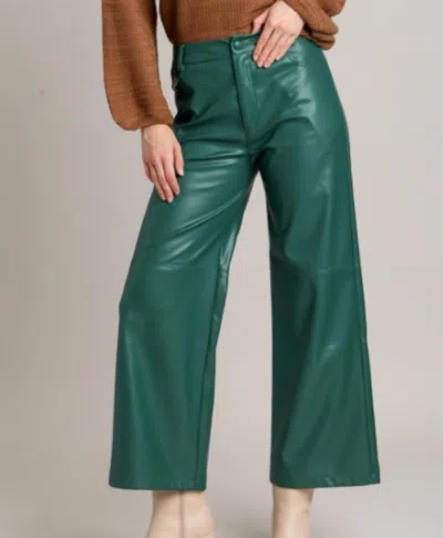 Umgee Bianca Pleather Pant In Green