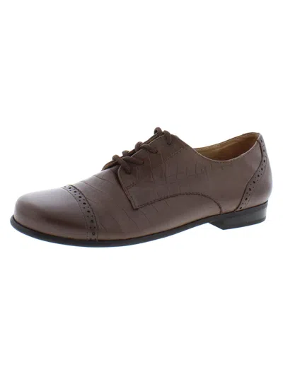 Array Hannah Womens Leather Lace Up Oxfords In Brown