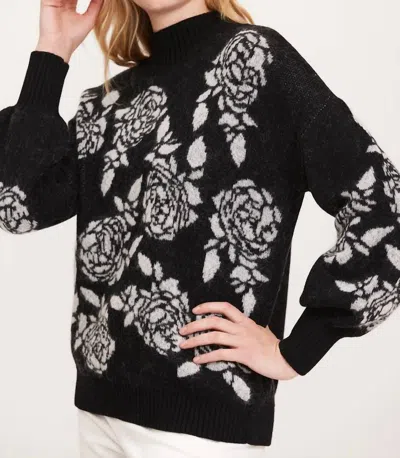 Tyler Boe Etched Floral Sweater In Black