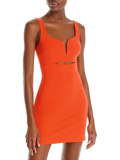 Aqua Womens Cutout Bodycon Mini Dress In Orange