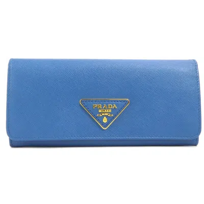 Prada Leather Wallet () In Blue