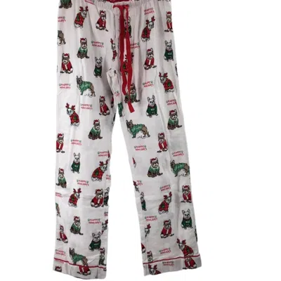 Pj Salvage Holiday Frenchie Flannel Pants In White