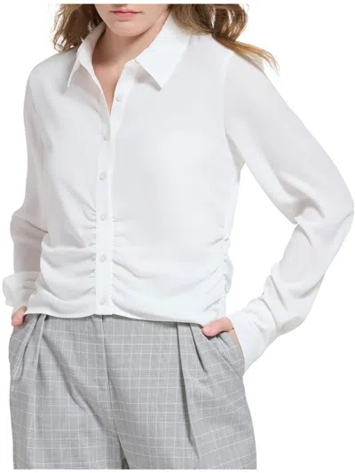 Calvin Klein Womens Suit Separates Career Blouse In White