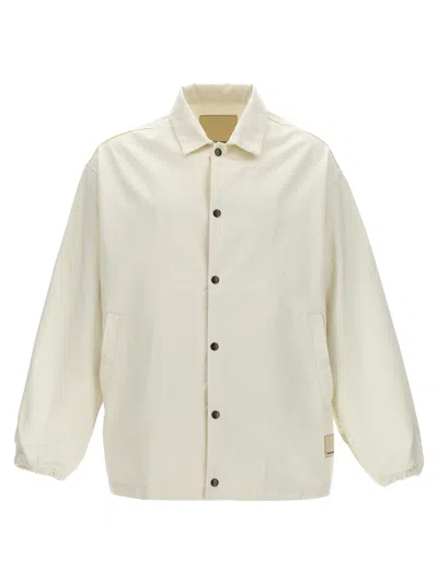 Emporio Armani Denim Blouson Casual Jackets, Parka White In Neutral