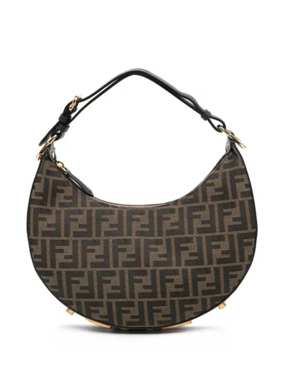 Fendi Graphy Small Hobo Bag In Brown