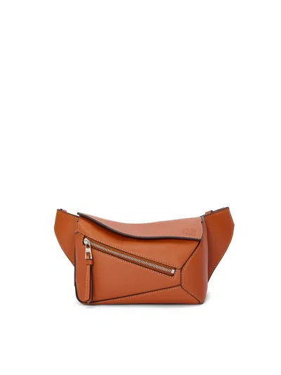 Loewe Mini Puzzle Bum Bag In Classic Calfskin In Brown