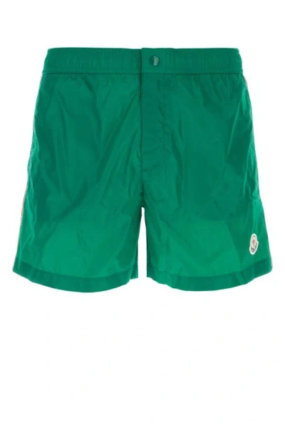 Moncler Man Grass Green Nylon Swimming Shorts