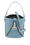 Vivienne Westwood Daisy Croc Embossed Leather Bucket Bag In Blue