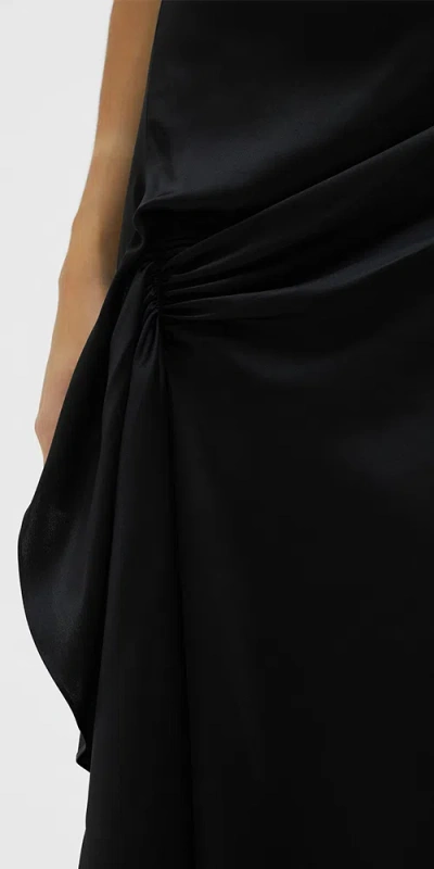 Christopher Esber Cusco Draped Silk Maxi Dress In Black