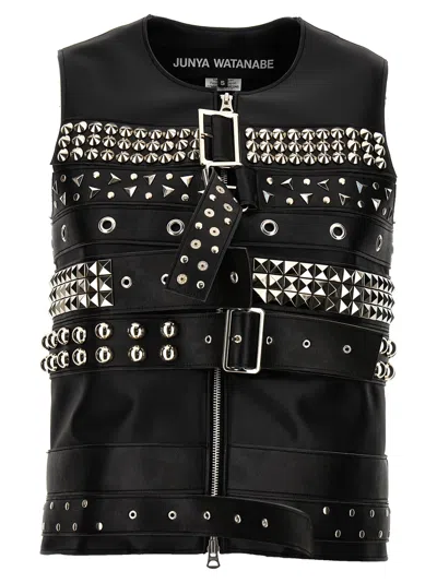 Junya Watanabe Studs Waistcoat Gilet In Black