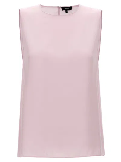 Theory Straight Shell Tops In Pink