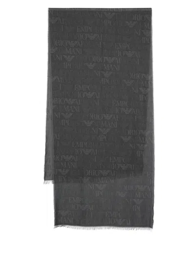 Emporio Armani Woven 40x175 Scarf In Grey