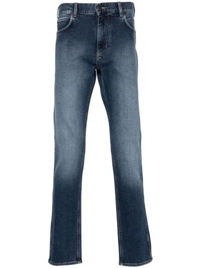 Emporio Armani Slim Denim Jeans In Blue