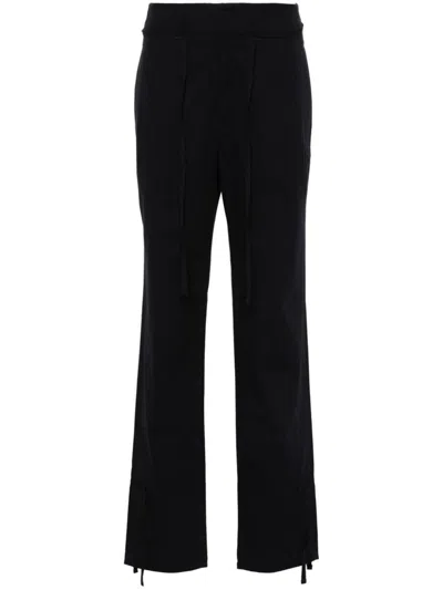 Lemaire Cotton Straight Trousers In Blue