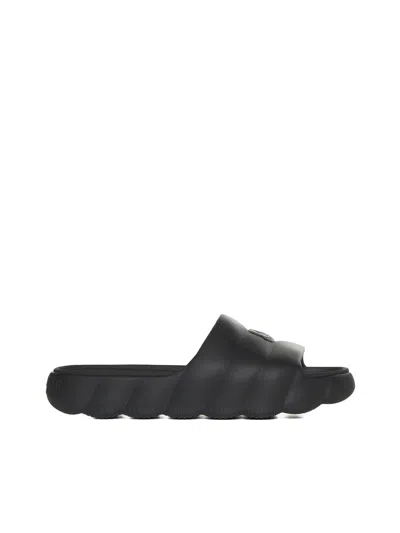 Moncler Lilo Faux-quilted Slides In Black