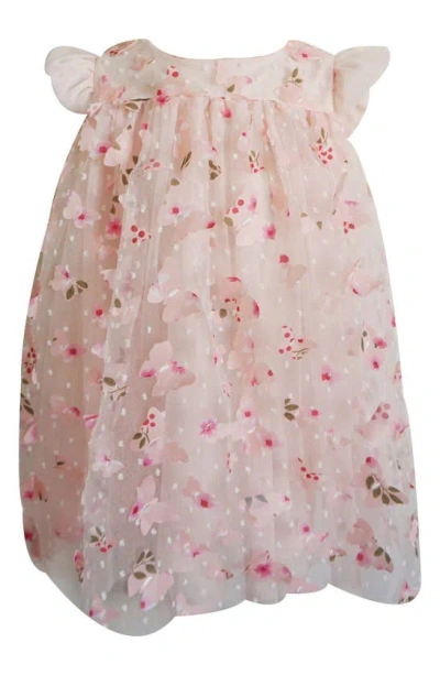 Popatu Babies' 3d Butterfly Party Dress In Peach