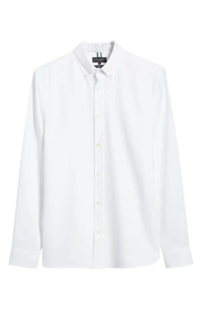 Ted Baker Jorviss Cotton Solid Slim Fit Button Down Shirt In White