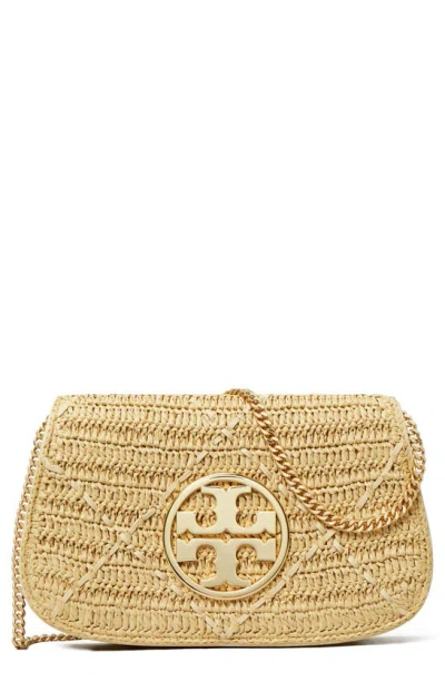 Tory Burch Reva Foldover Top Clutch Bag In Beige