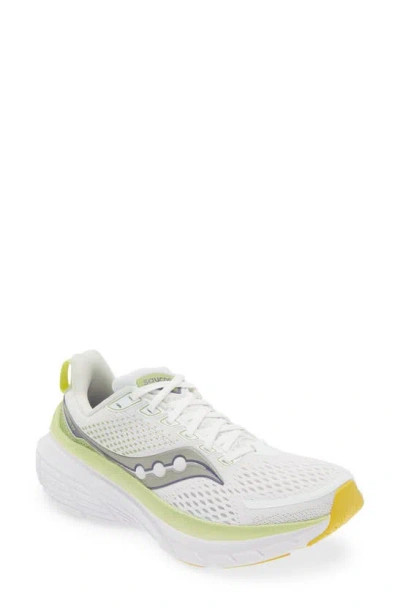 Saucony Guide 17 Running Shoe In White/ Fern