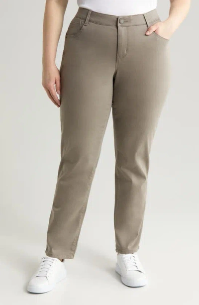 Wit & Wisdom 'ab'solution Straight Leg Stretch Twill Pants In Brindle Olive