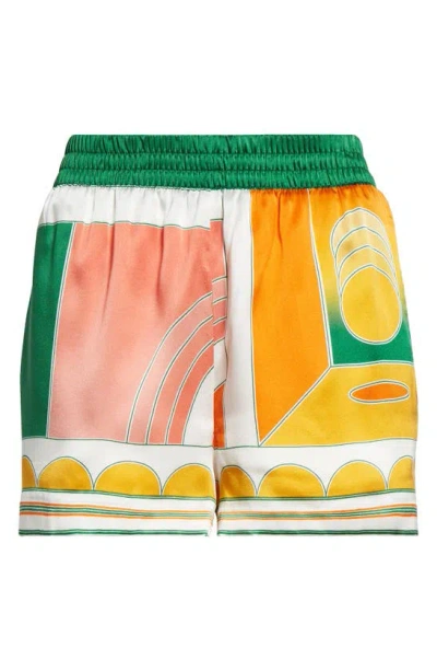 Casablanca Silk Shorts In Orange
