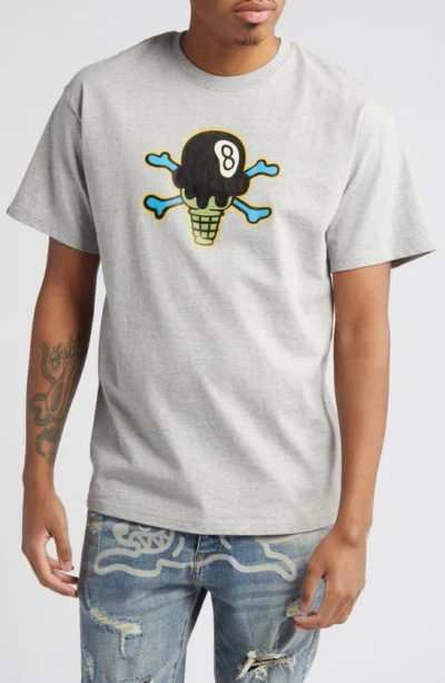 Icecream Eight-ball Cotton Graphic T-shirt In H Grey
