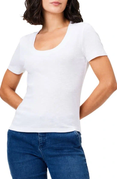 Nzt By Nic+zoe Scoop Neck Cotton Blend T-shirt In Paper White