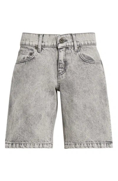 Vaquera Split Leg Denim Shorts In Grey
