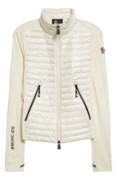 Moncler Quilted Down Cardigan In White