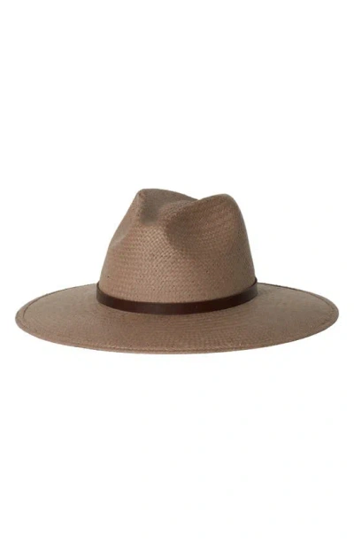 Janessa Leone Judith Packable Fedora Hat In Taupe
