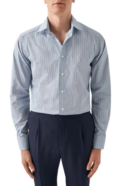 Eton Slim Fit Geometric Print Dress Shirt In Lt/ Pastel Blue