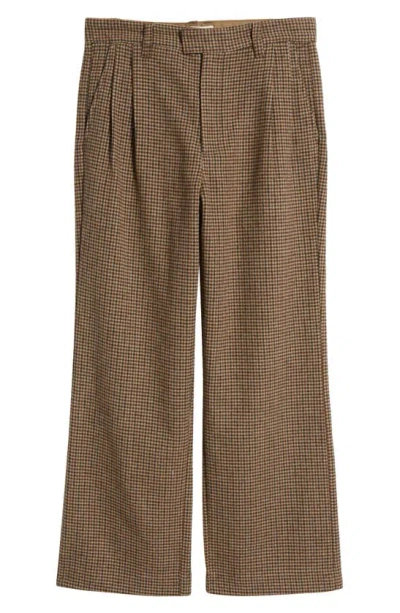 Elwood Houndstooth Trousers In Brown