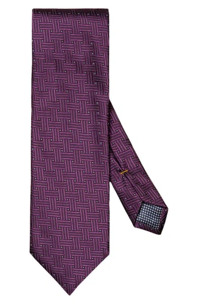 Eton Men's Pin-dot Silk Tie In Dark Purple
