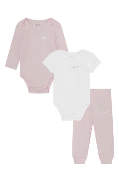 Nike Essentials Baby (0-9m) 3-piece Bodysuit Set In Pink