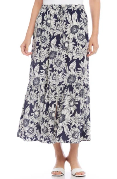 Karen Kane Floral Midi Skirt In Print