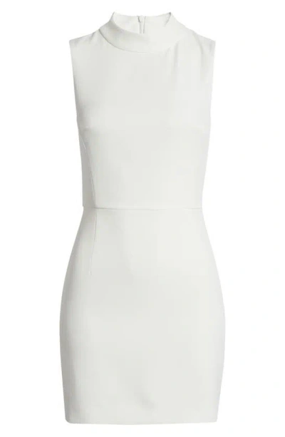 French Connection Echo Sleeveless Mock Neck Dress In Summer White